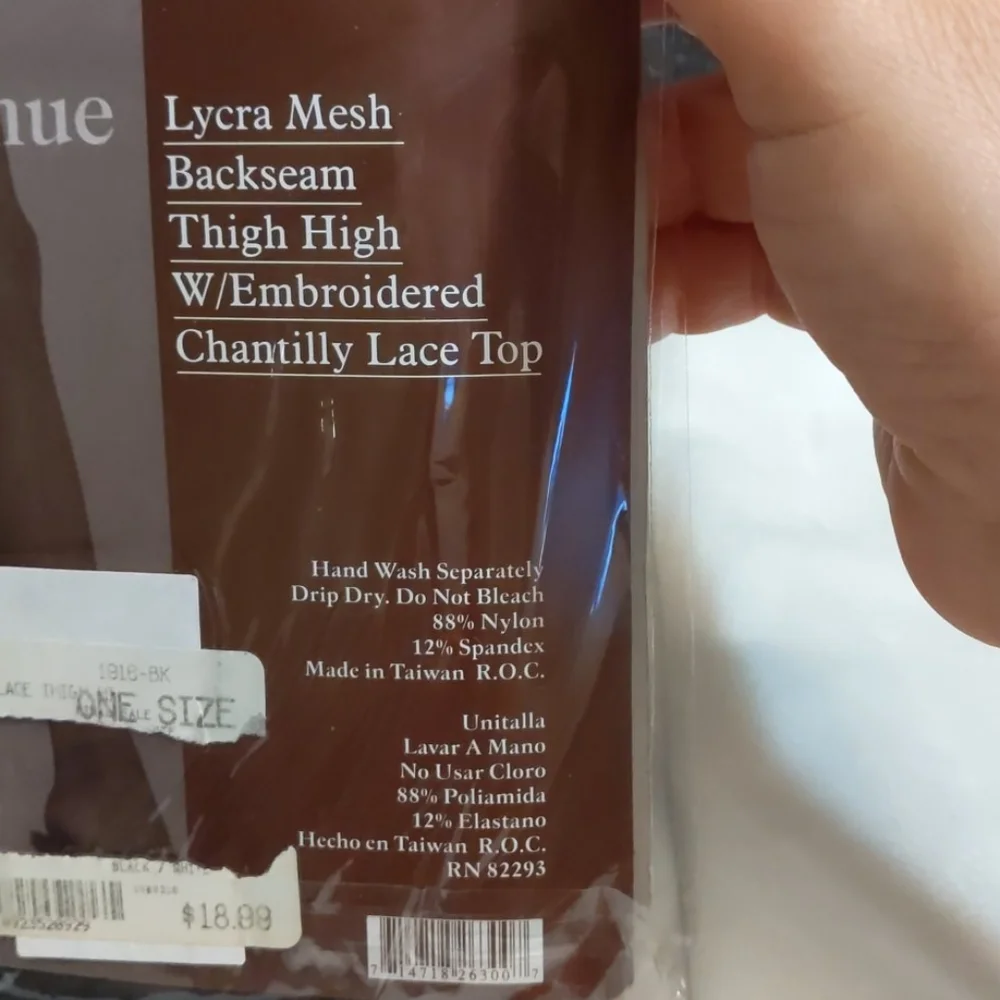 Leg avenue lycra mesh backseam thigh high stockings